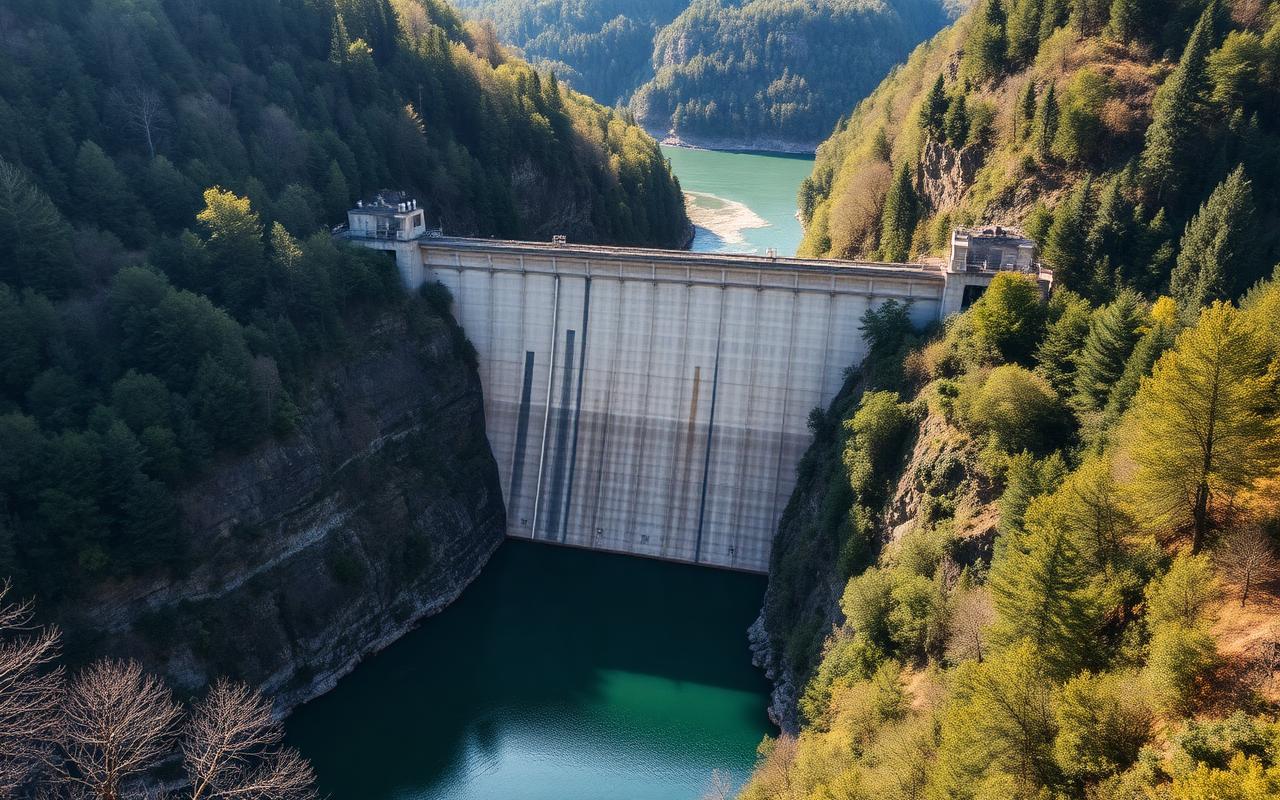 Le barrage hydroélectrique de Moux sur l'Ain
