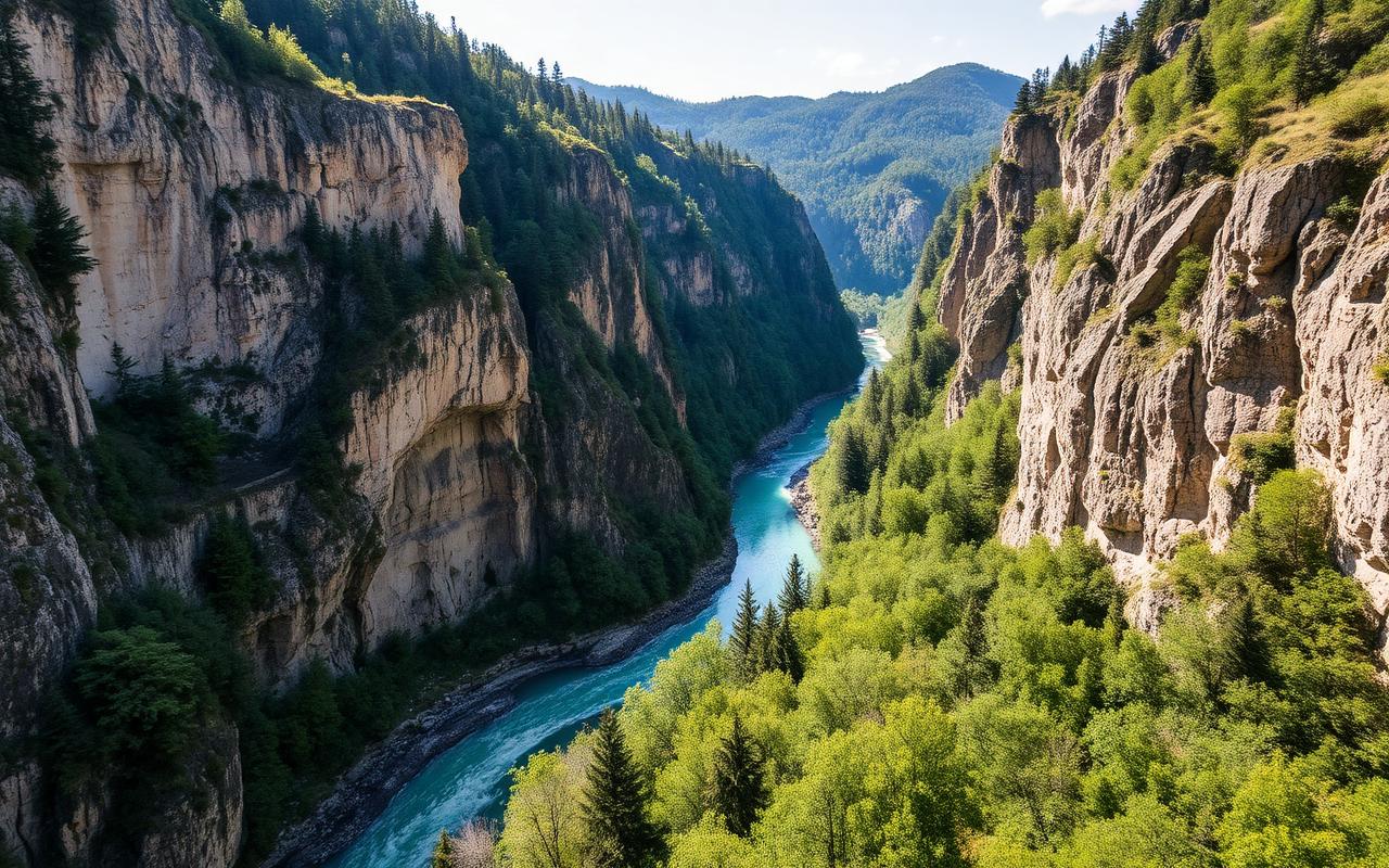 Gorges de l'Oignin — falaises calcaires et rivière turquoise